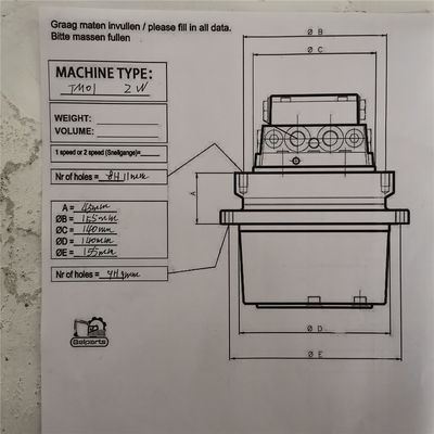 Belparts Excavator Parts TM01 न्यू हॉलैंड CX18 हाइड्रोलिक ट्रैवल मोटर 1 टन के लिए