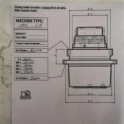 Belparts Excavator Parts TM01 न्यू हॉलैंड CX18 हाइड्रोलिक ट्रैवल मोटर 1 टन के लिए
