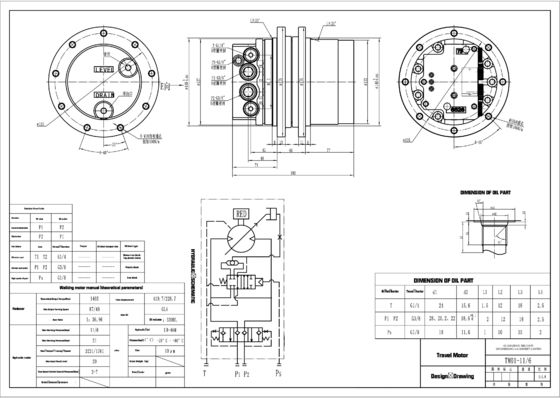 Belparts Excavator Parts TM01 न्यू हॉलैंड CX18 हाइड्रोलिक ट्रैवल मोटर 1 टन के लिए