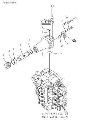 कोमात्सु उत्खनन मुख्य नियंत्रण वाल्व PC1250SP-7 21N-62-31201 21N-62-31221 21N-62-31230 07000-12055 प्रतिस्थापन